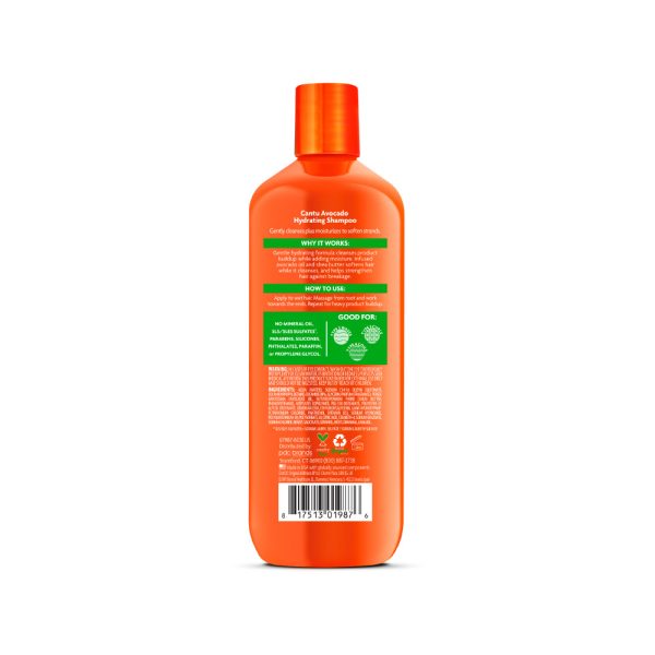 Cantu Avocado Hydrating Shampoo 400ml back packaging