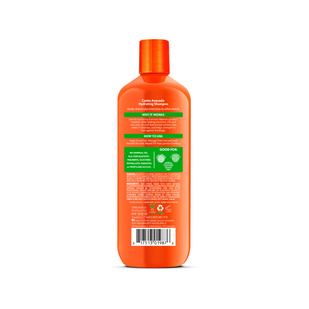 Cantu Avocado Hydrating Shampoo 400ml back packaging