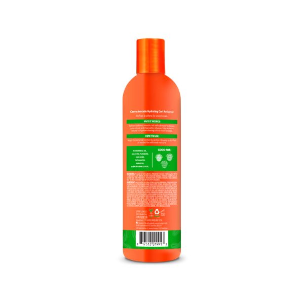Cantu Avocado Hydrating Curl Activator Cream 355ml back packaging